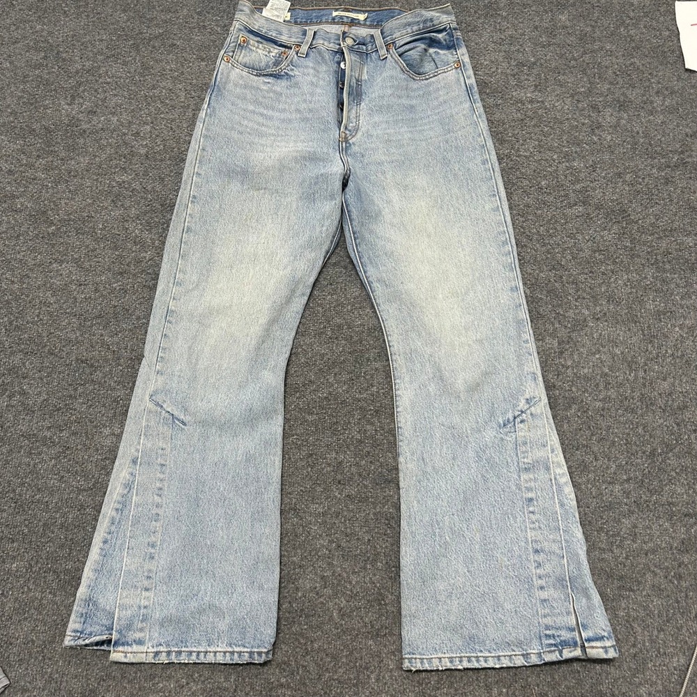 Levi's Ribcage Split Flare Jeans Womens Size 30 Light Wash High Rise Denim Denim